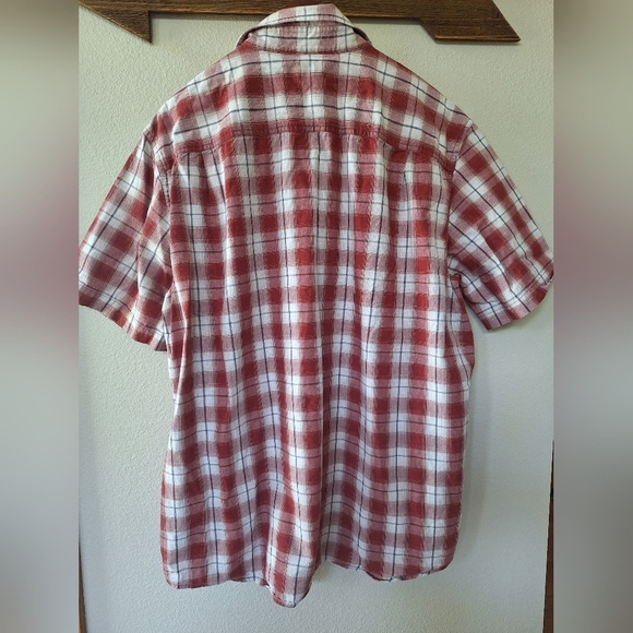 Carhartt Mens Original Fit Red/White Short Sleeve Button Down Shirt Size XL - Picture 6 of 6